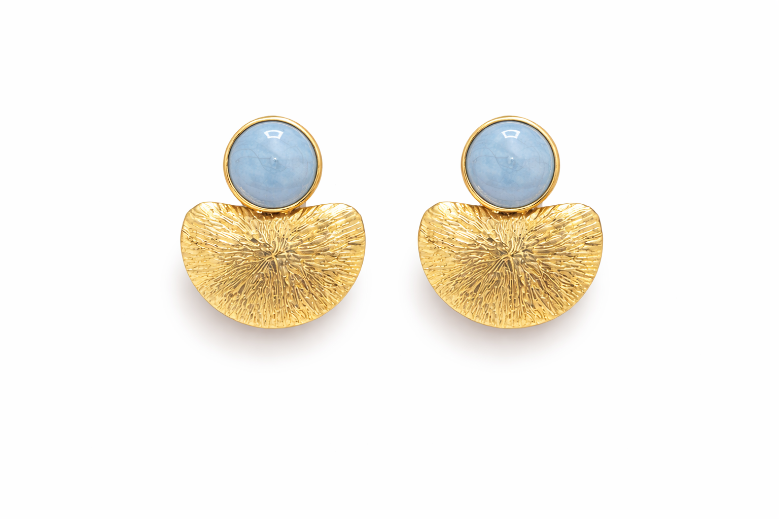 İspaho Luna | 24 K Altın Kaplama Özel Tasarım Küpe