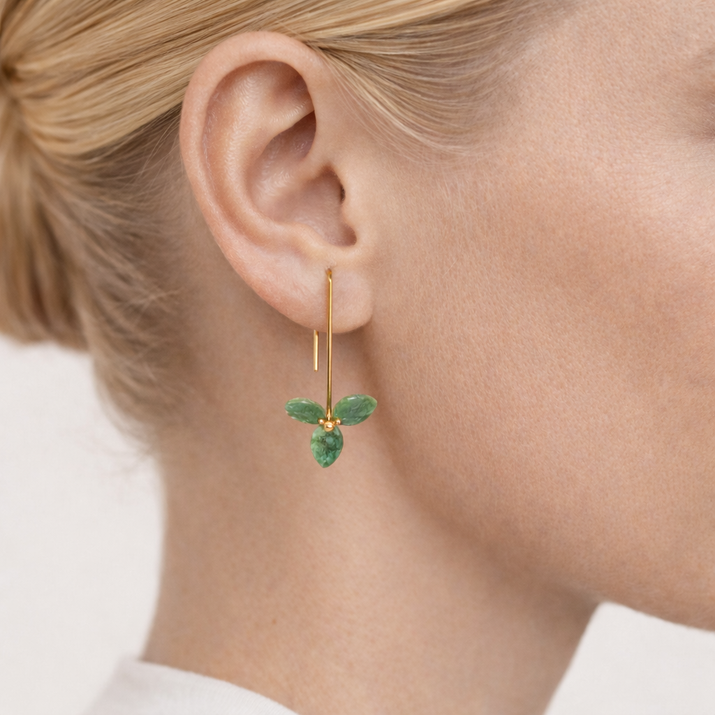 Ispaho Floria | 24 Ayar Altın Kaplama El Yapımı Küpe