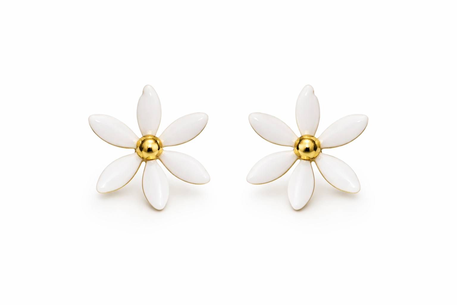 Ispaho Fleur Blanche | 24 K Altın Kaplama Özel Tasarım Küpe