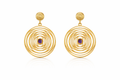 İspaho Sarmal | 24K Altın Kaplama Ametist Taşlı Özel Tasarım Küpe