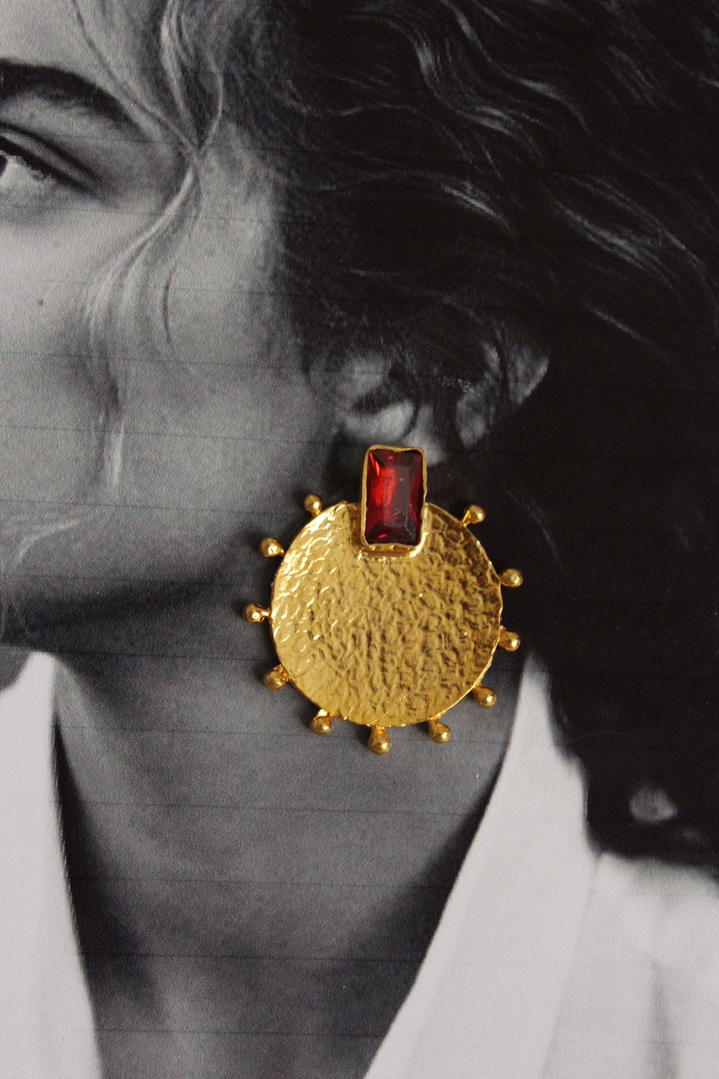 Garnet Zirkon Taşı El Yapımı Özel Tasarım Küpe