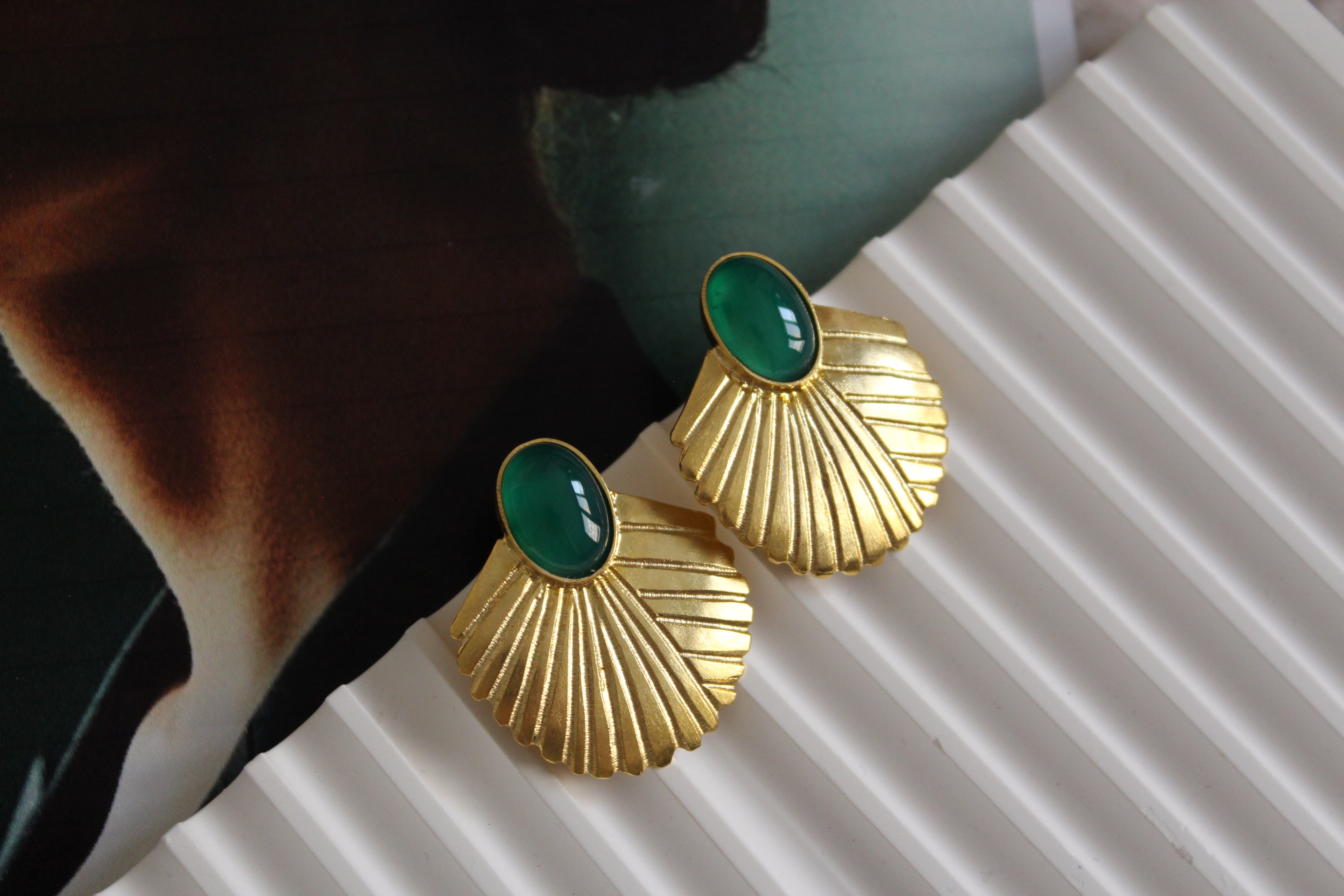 Apatit Taşı El Yapımı Özel Tasarım Küpe