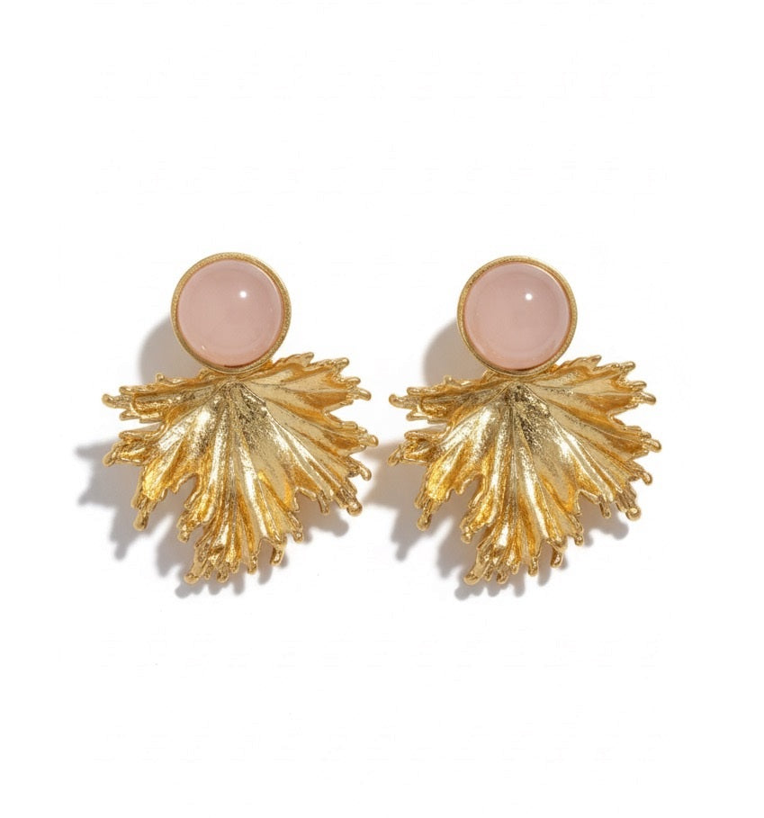 Rozquartz Taşı El Yapımı Özel Tasarım Küpe