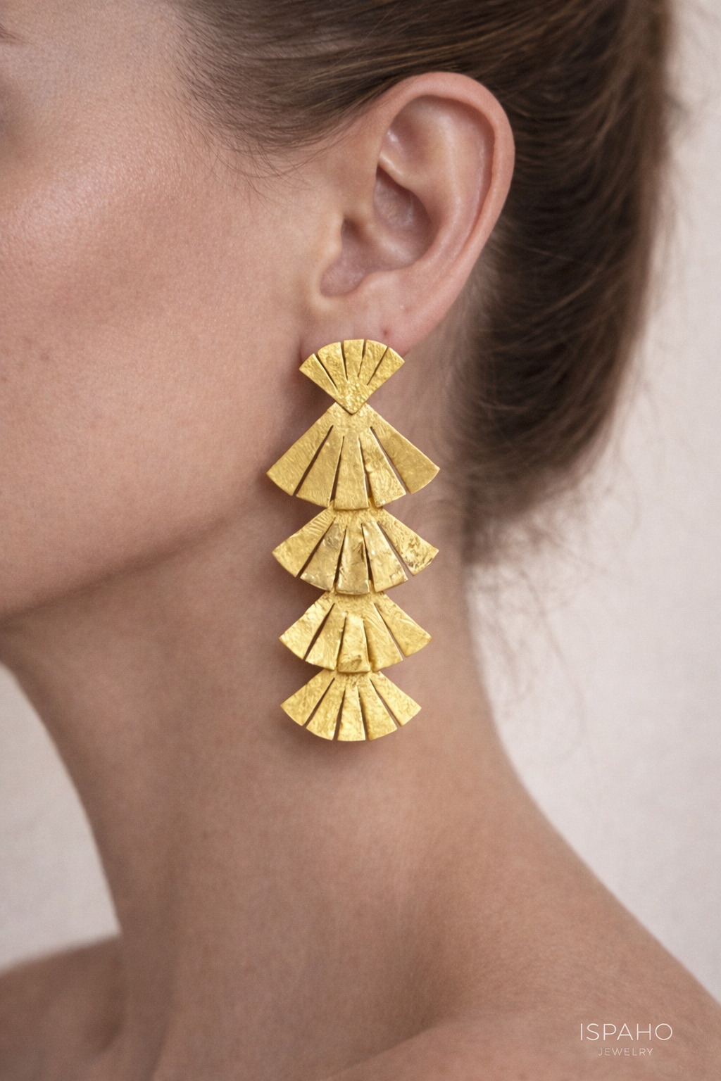 Ispaho Silhouette Küpe | 24 K Altın Kaplama Özel Tasarım Küpe