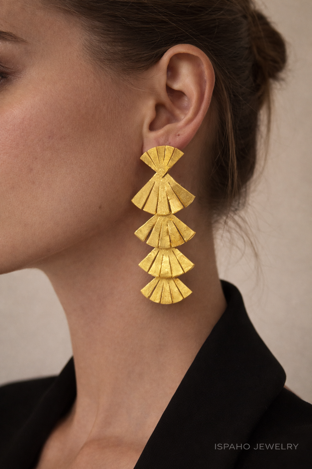 Ispaho Silhouette Küpe | 24 K Altın Kaplama Özel Tasarım Küpe