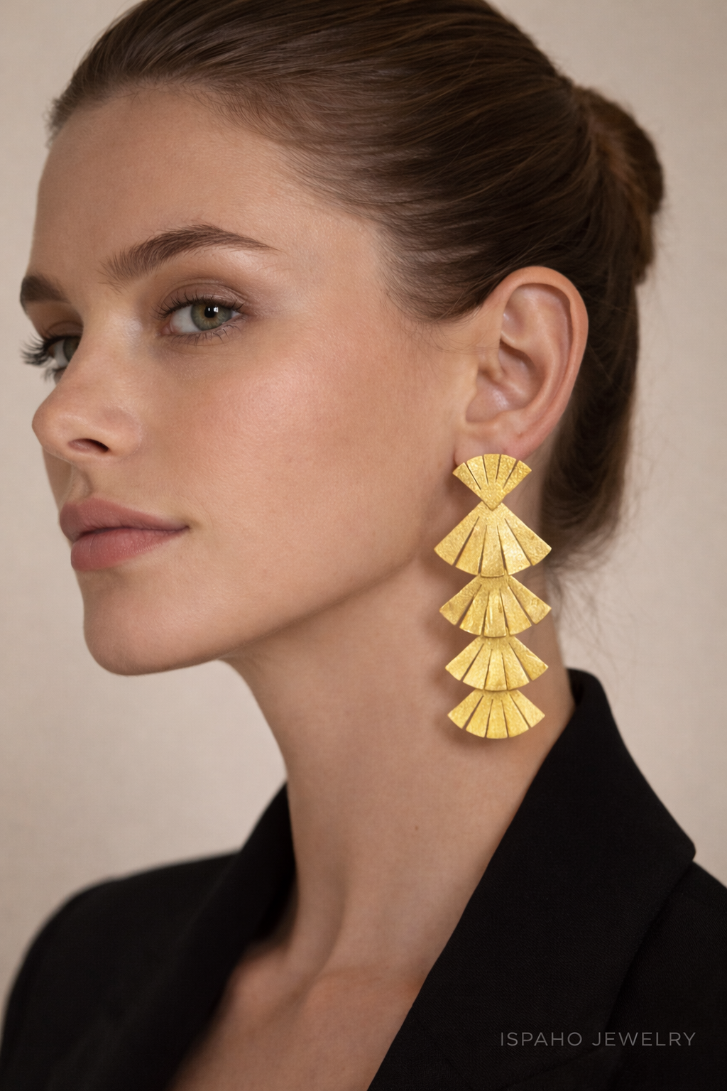 Ispaho Silhouette Küpe | 24 K Altın Kaplama Özel Tasarım Küpe