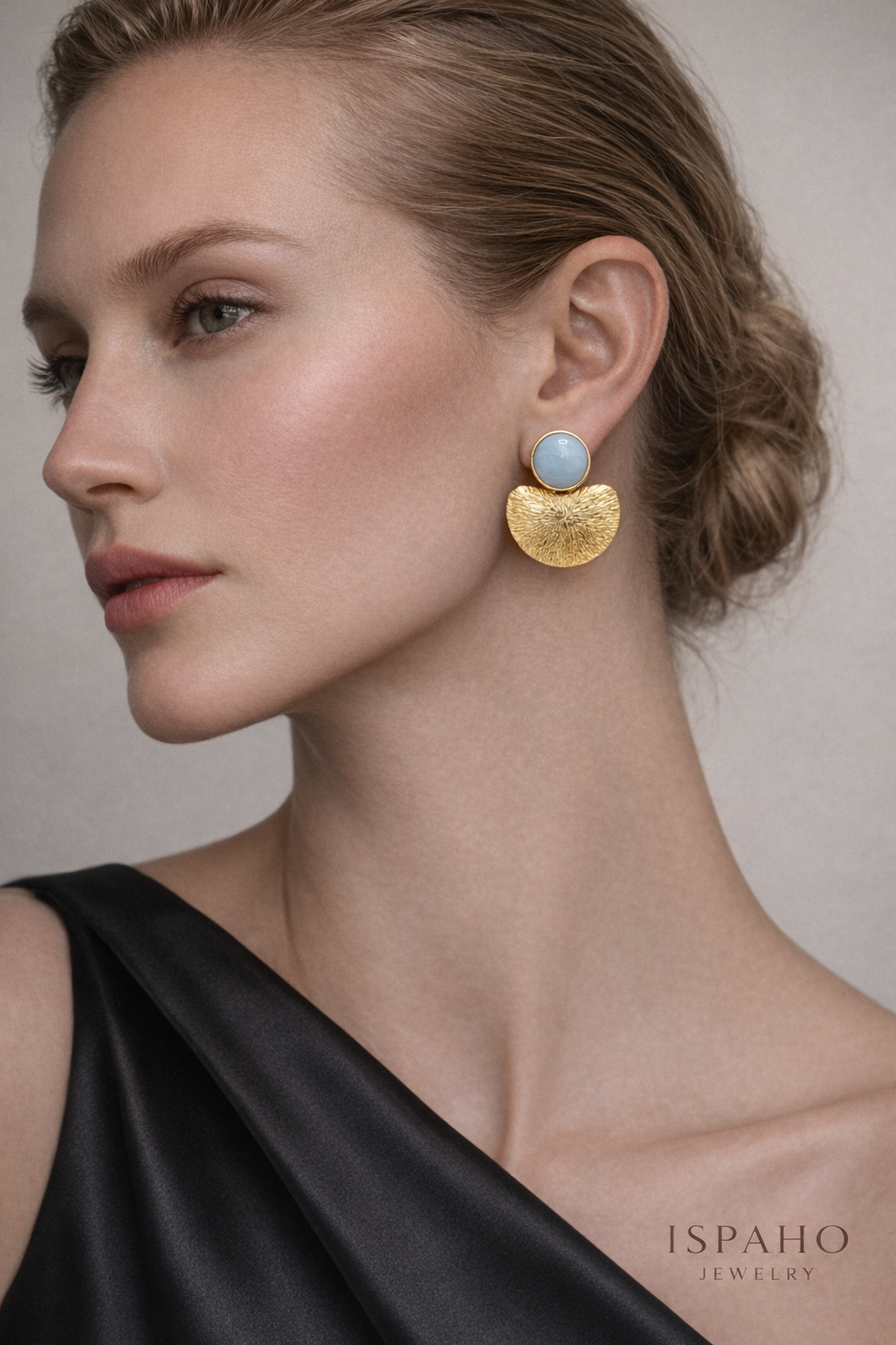 İspaho Luna | 24 K Altın Kaplama Özel Tasarım Küpe