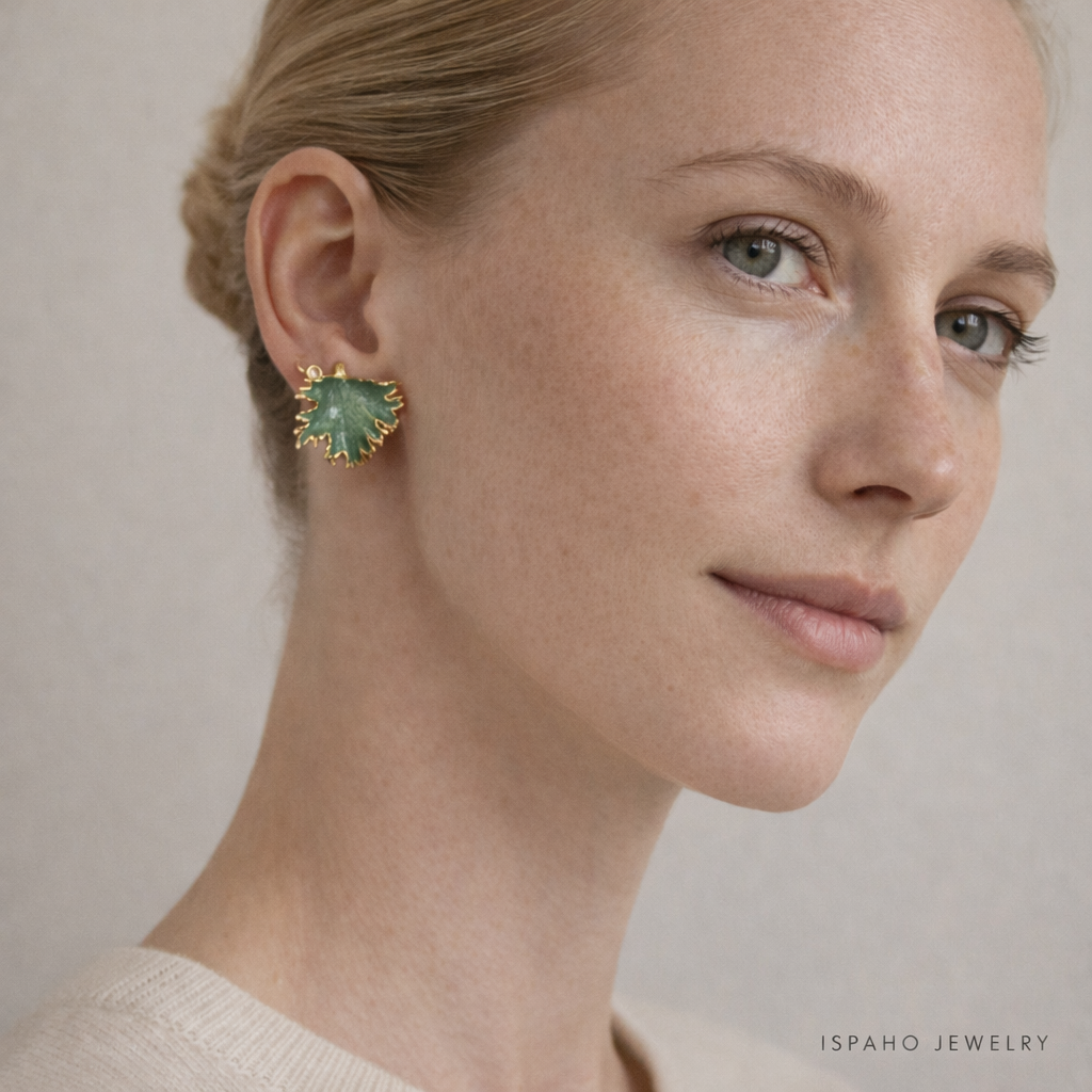 Ispaho Sylva Küpe | 24 K Altın Kaplama Özel Tasarım Küpe