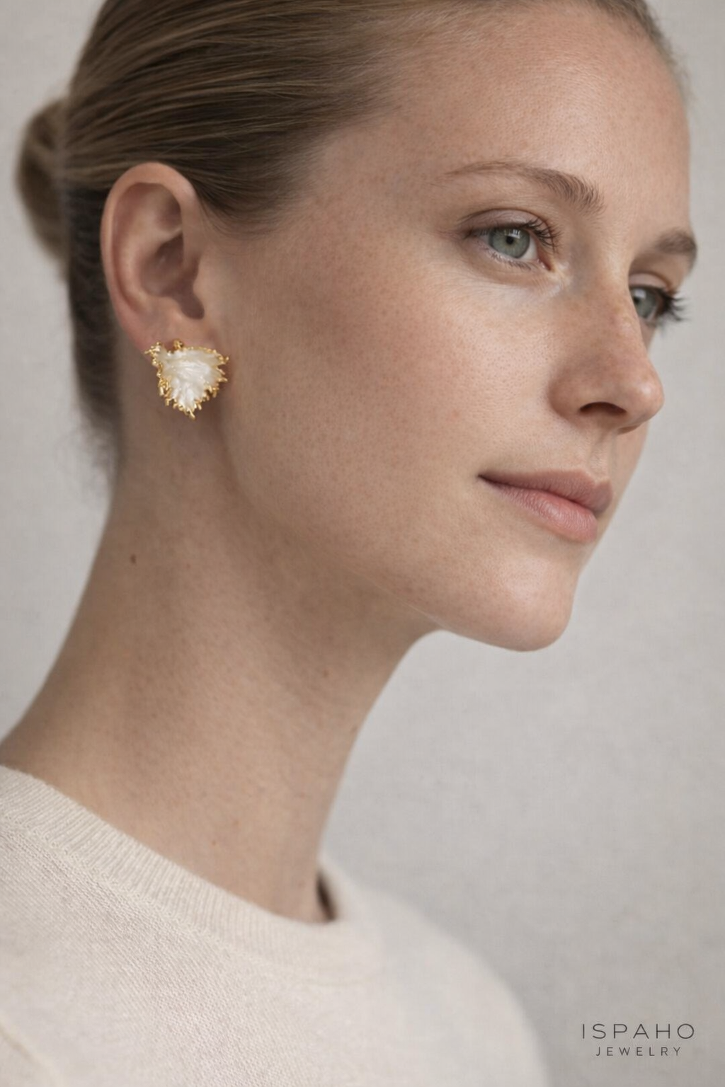 Ispaho Sylva Küpe | 24 K Altın Kaplama Özel Tasarım Küpe