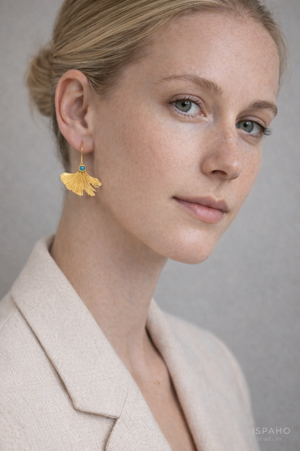 Ispaho Aelia | 24K Altın Kaplama Özel Tasarım Küpe