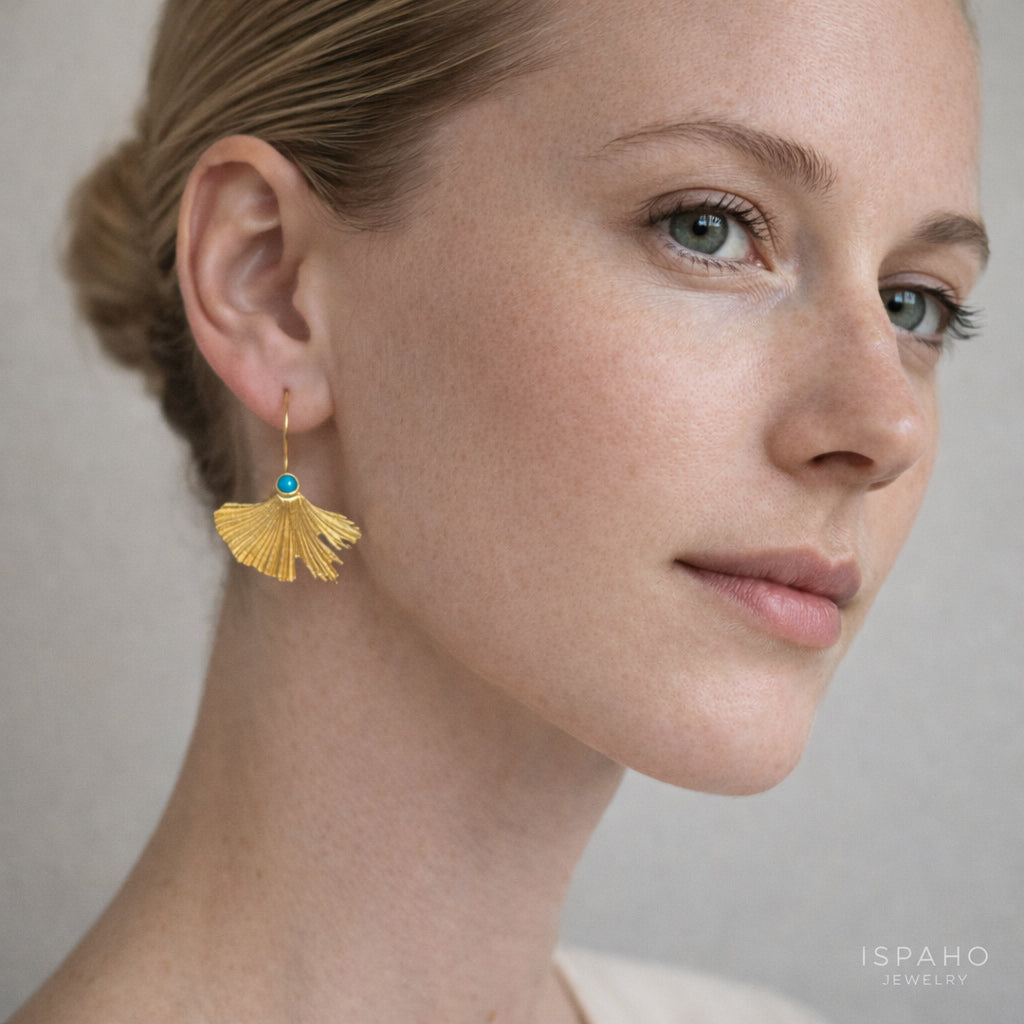 Ispaho Aelia | 24K Altın Kaplama Özel Tasarım Küpe