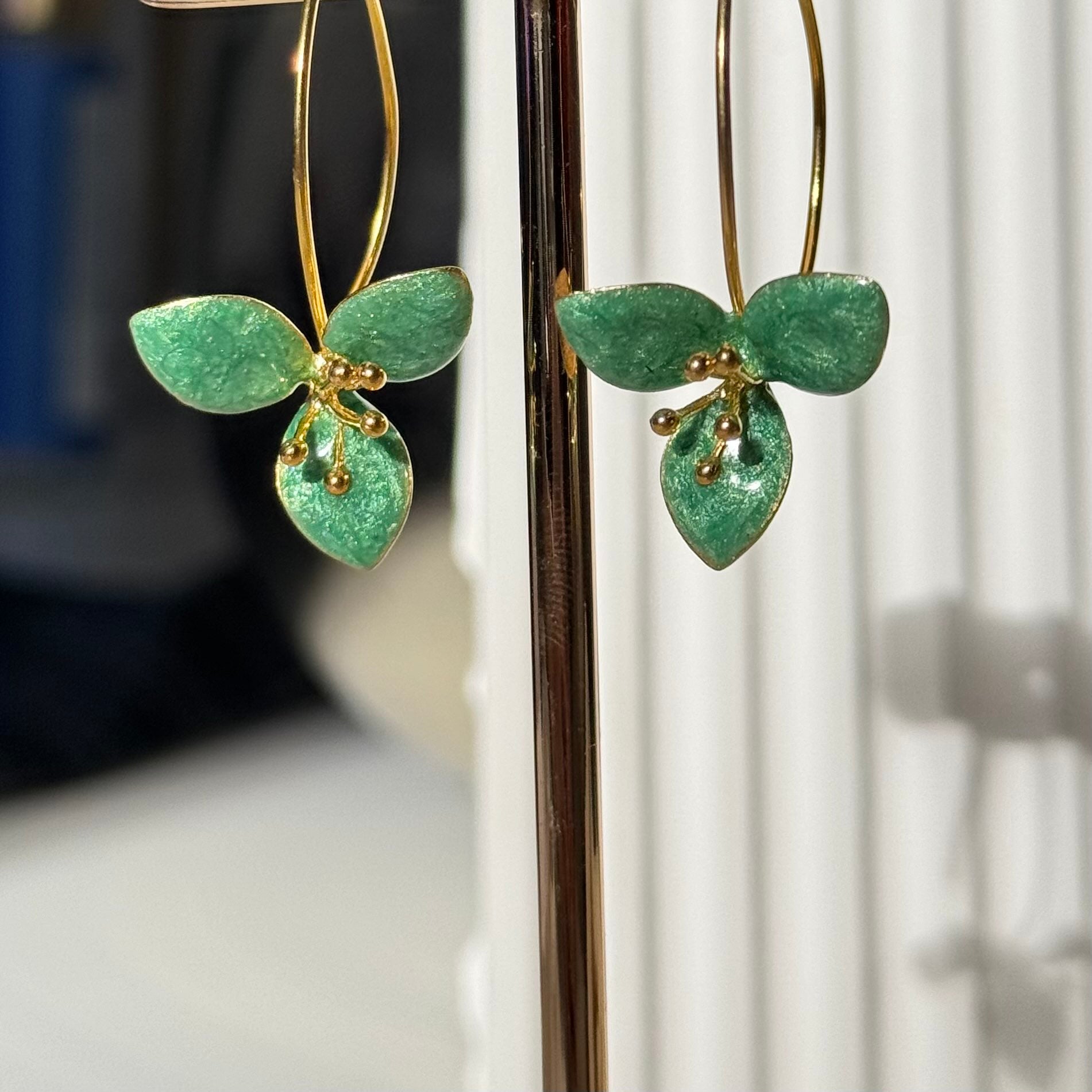 Mint Yeşili El Yapımı Özel Tasarım Küpe Mine