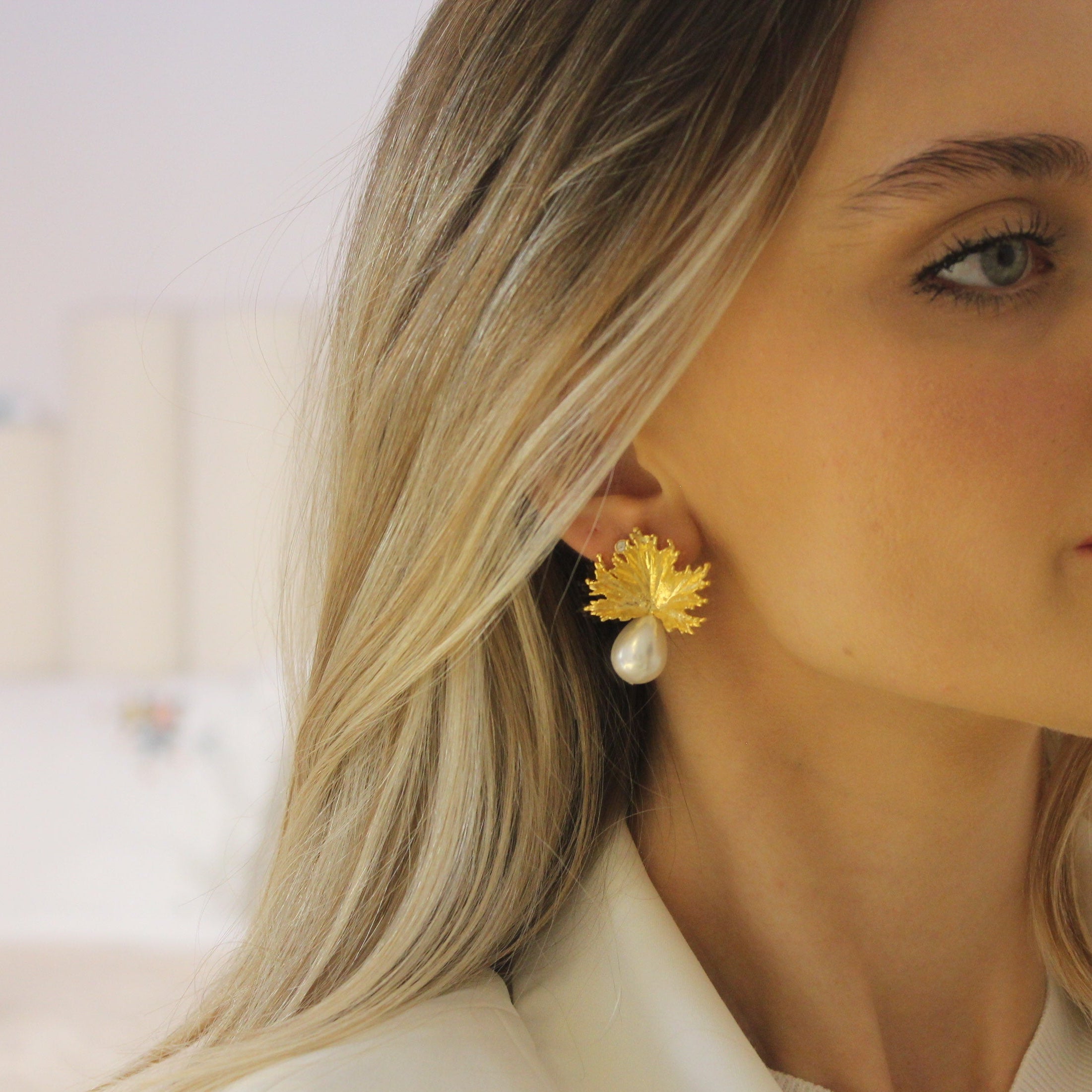 Mayorka İnci El Yapımı Özel Tasarım Küpe Küçük Boy